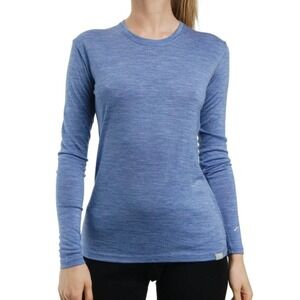 Merino Tech Womens Blue Merino Lite Long Sleeve Base Layer Top XL